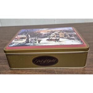 Vintage Pot of Gold Decorative Tin Box
